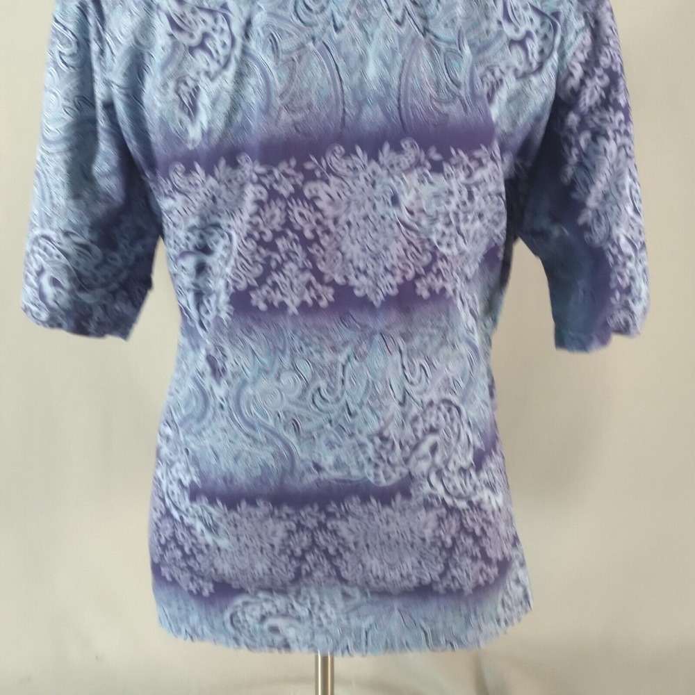 Hana Fashion Hawaiian Shirt Mens 2XL Blue Paisley Cotton Short Sleeve Button Up - Picture 10 of 12